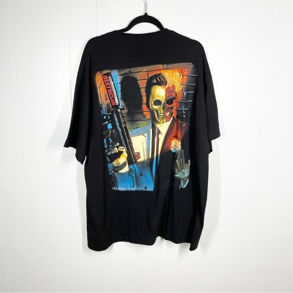 Death Club Skull Machine Gun Graphic Black Short Sleeve Tee 2X - Picture 1 of 5